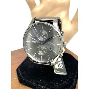 Hugo Boss Men's Watch 1513870 Quartz Chronograph Gray Dial Gunmetal Mesh Steel